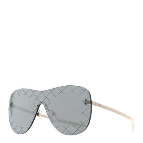 chanel shield runway sunglasses replica|CHANEL Shield Runway Sunglasses 71158 Black .